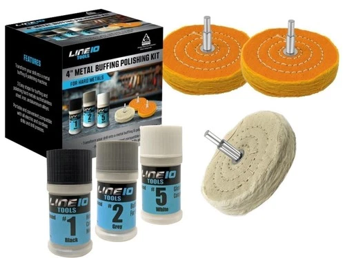 Metal Polishing Kit for Drill 4" Buffing Wheel Aluminum Chrome Stainless Steel