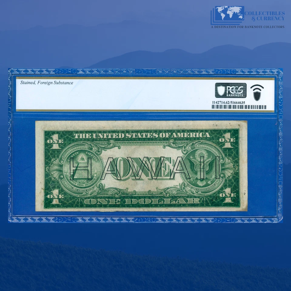 Fr.2300 1935A $1 Silver Certificate "HAWAII" S/C Block, PCGS UNC 62 #83781 - Image 2 of 3