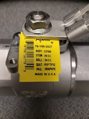 Apollo 24-108-2427   2'' Stainless Steel Ball Valve Brand New Not Used