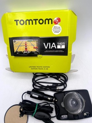 TomTom VIA 1405T Portable GPS Navigator Black 4.3'' LCD Lifetime Traffic & Maps