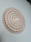 Vintage Jeanette Glass Co. Buttons & Bows Pink Depression Glass 10.5" Plate