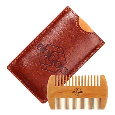 BG Natural Wooden Anti Static Massage Scalp Hair Beard Comb Pocket Coarse Fine