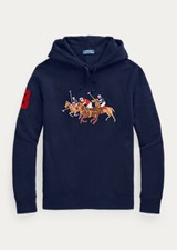Polo Ralph Lauren Triple Pony Embroidered Hoodie  Navy  XXL  188 NWT