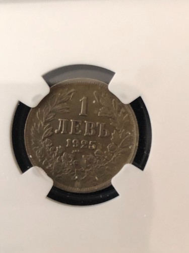 Bulgaria 1 Lev 1925 With Thunderbolt Boris III NGC AU55 - Picture 3 of 4