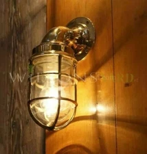 Nautical Solid Brass Swan Neck Wall Light | Marine Passageway Bulkhead Fixture