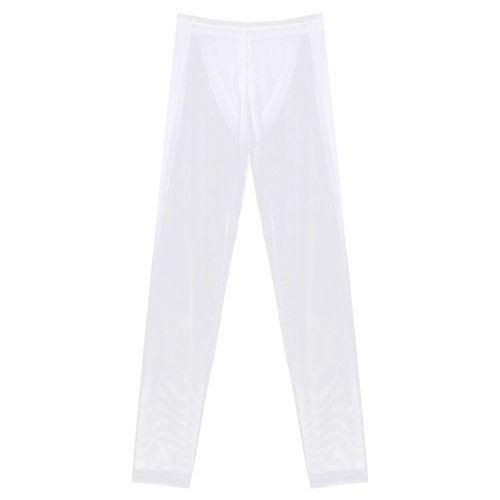 Man Semi See-Through Yoga Stretchy Slim Fit Running Workout Sports Trouser Pants - Picture 44 of 92