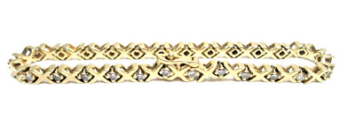Wunderschönes echtes 14K Gelbgold 1,5 cttw Diamant Tennis Armband ''XOXO'' 7'' Damen