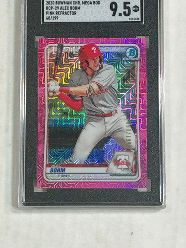 ALEC BOHM 2020 Bowman cromo rosa Mojo SP RC 060/199! SGC COMO NUEVO + 9,5! #BCP-29! - Imagen 3 de 5