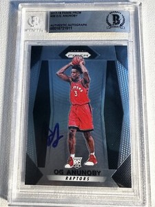2017-18 Panini Prizm #38 Og Anunoby Signed RC AUTO Beckett Authentication