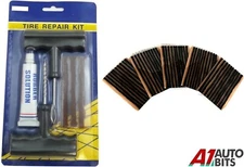 Tubeless Tyre Repair Puncture Kit Tool Plug Set Car Bike Quad + 53 Strips New