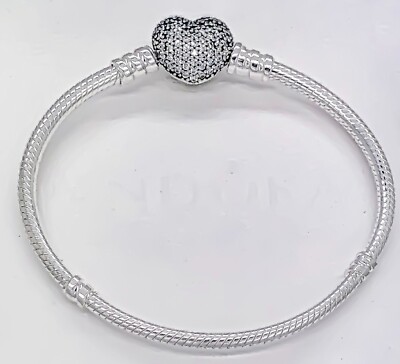 New 100% PANDORA Brand 590727CZ 925 Silver Sparkling Pave Heart