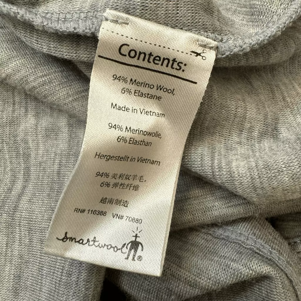 smartwool maybell 3/4 sleeve merino wool blend faux wrap 