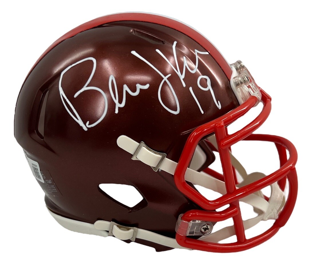Bernie Kosar Autographed Signed Cleveland Browns Flash Mini Helmet BAS Beckett Witnessed 