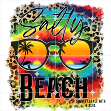 Sublimation Print Tie Dye Salty Beach Ready to Press Heat Transfer