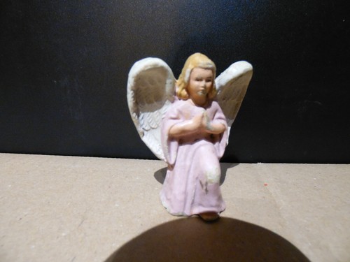 Chérubin Putti Ange Musicien Vintage – Déco De Noël – Ancien Angelot Rose