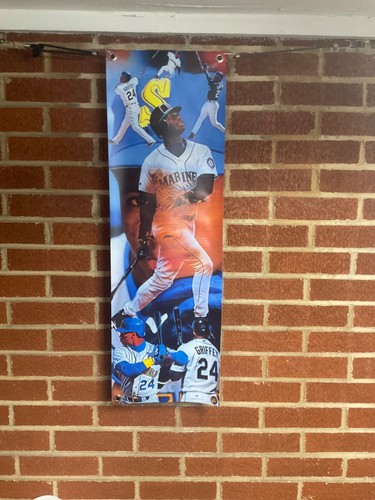 New 30x9 KEN GRIFFEY Jr. Vinyl POSTER Seattle Mariners Seahawks baseball print !