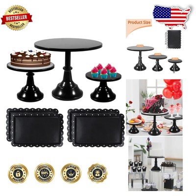 Chic Black Iron Cake Display Set: Perfect for Weddings, Birthdays, and More