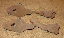 Old Antique Metal Ice skates with Clover Design Vintage Collector Man Cave Decor