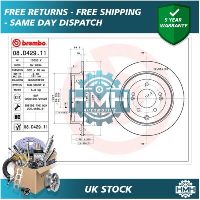 Fits Sportage Tucson ix35 1.6 CRDi 1.7 2.0 2.4 HMH Rear Brake Discs
