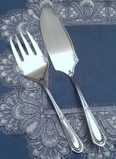 2 Traumhafte versilberte Fischvorleger WMF 400 Röschen um 1900 ORIGINAL TOP