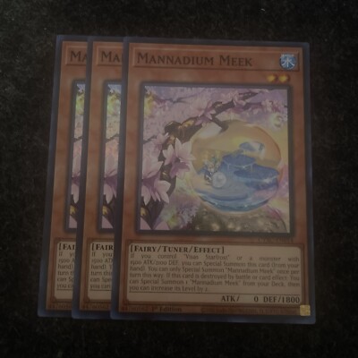 Yu-gi-oh! TCG 3x Mannadium Meek SUPER CYAC-EN014 YUGIOH! FAIRY Water Tuner NM