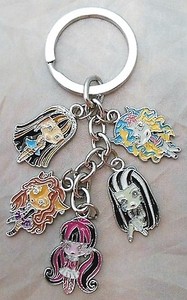 MATTEL MONSTER HIGH CHARACTER 5 PIECE SILVERTONE ENAMEL KEYCHAIN | eBay