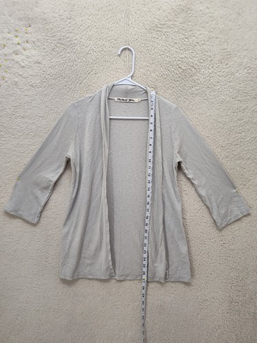 Michael Stars Women Top 0S Gray Modal Blend 3/4 Sleeve Open Front Casual Fit - Picture 6 of 17