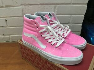 vans shoes high tops pink