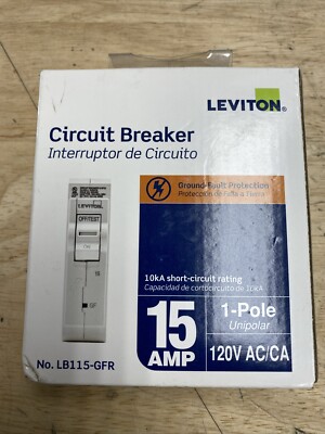 Leviton Plug-On GFCI Branch Circuit Breaker 1-Pole 15A 120VAC LB115-GFR 