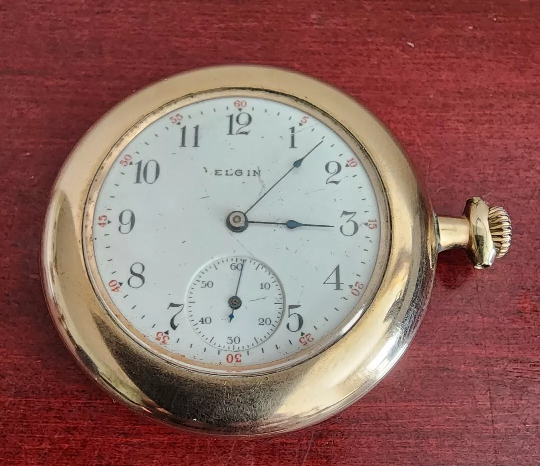 VINTAGE ELGIN B B ROYAL CASE 15 JEWELS GOLD POCKET WATCH. WORKS eBay