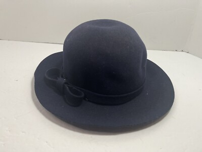 Vintage Glenover Navy Wool Floppy Hat Glenover Felt Hat - Etsy main image 4