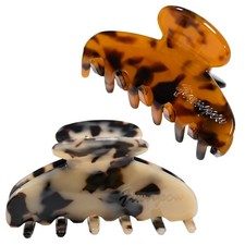 2PCS Medium Celluloid Acetate Hair Claw Clip for , 3 Inch Solid Color Versati...