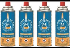 Carcoustic Unisex Bs0136 A4 Butane Battery Gas Cartridge (pack Of 4)