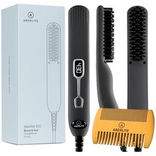 Men's Beard Straightener Brush - Gray