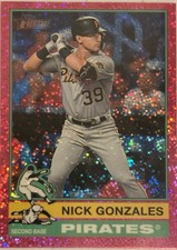 2025 Topps Heritage - SP Nick Gonzales #425 Chrome Pink Sparkle Refractor
