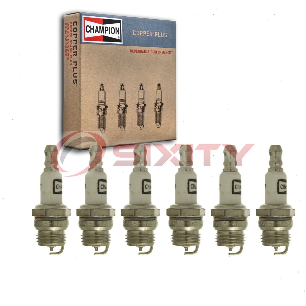 6 pc Champion Copper Plus 851C Spark Plugs for DJ6J 6421 Ignition Wire ys