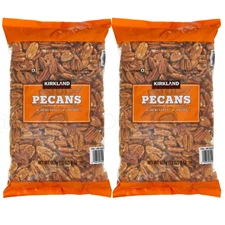 2 Packs Kirkland Signature Pecan Halves 32 oz Each Pack, Total 4 lbs EXP 10/26