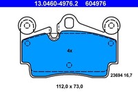 NEU - ATE 13.0460-4976.2 Bremsbelagsatz, Scheibenbremse FüR Audi Porsche VW