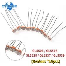 50x Photoresistor Photo Light Sensitive Resistor Kit GL5516 5506 5528 5537 5539