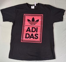 Adidas Originals Graphic Logo T-Shirt Men s Medium Black Red Trefoil.