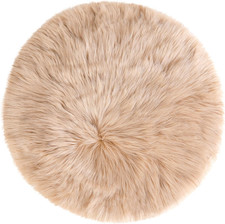 Faux Fur round Rug,Fluffy Area Mat,Fluff Rugs for Bedroom Floor Sofa Living Room