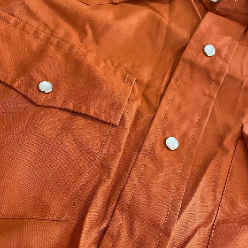 Camisa a Presión Vintage Bronco Western Pearl Yugo Naranja EE. UU. AÑOS 70 80 Para Hombre Mediana Foto 3 de 4