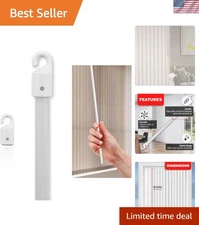 Water-Resistant 36-Inch White Vertical Blind Wand - Ideal for Tall Windows