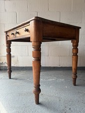 A Pine 19th Century 2 Drawer Farmhouse Kitchen or Hall Table 91cm wide