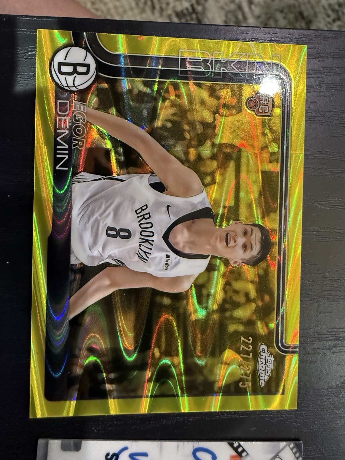 2025-26 Topps Chrome Egor Demin Yellow Raywave Refractor /275 #258 Rookie