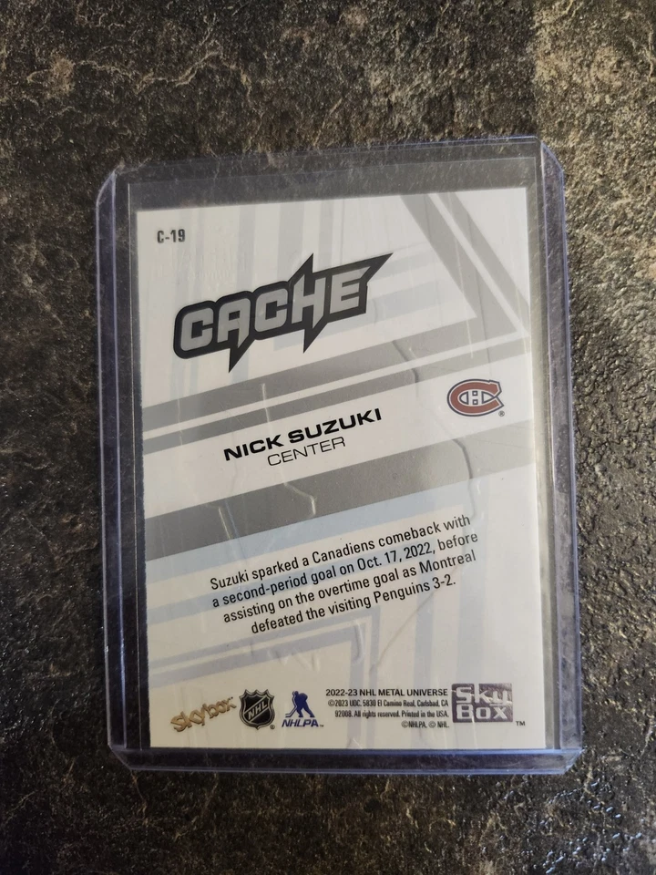 2022-23 SkyBox Metal Universe Cache Nick Suzuki Card# C-19 - Image 2 of 2