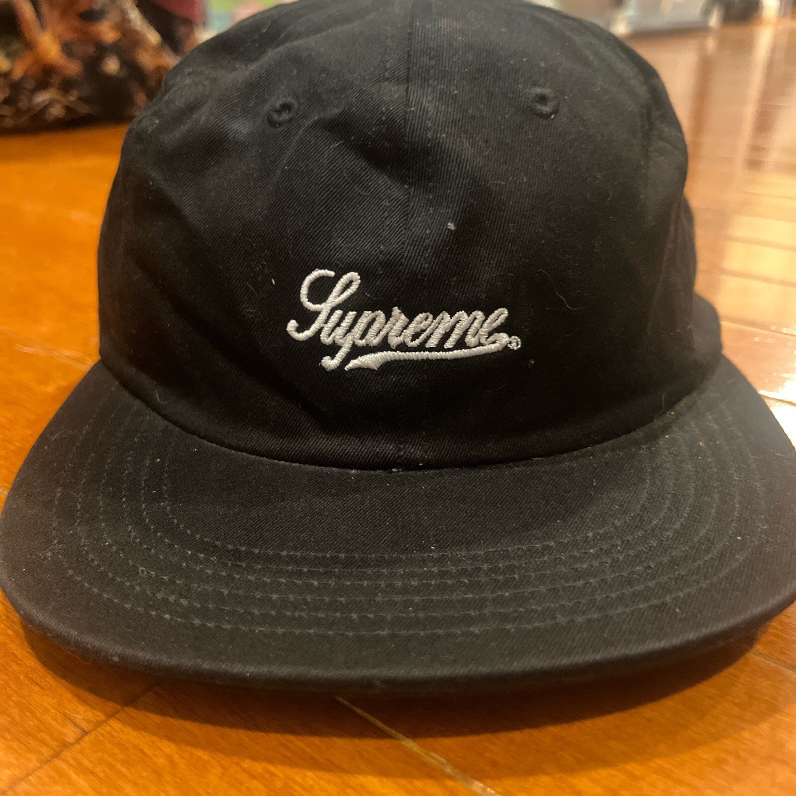 Authentic Supreme Black Hat With Cursive - image 3