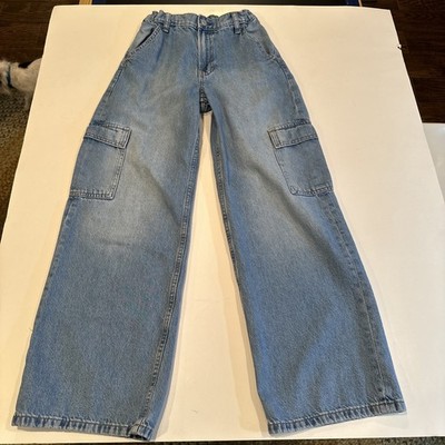 Gap Girls Cargo Jeans Size 16 Slim Adjustable Waist Preowned Very Good