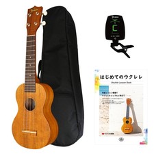 Famous 4-Piece Soprano Ukulele Set FS-5G, Case, Tuner, Tuner for Beginners