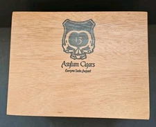 Asylum Empty Cigar Box 4.38x6.75x8.75" Wood Wooden "13"  